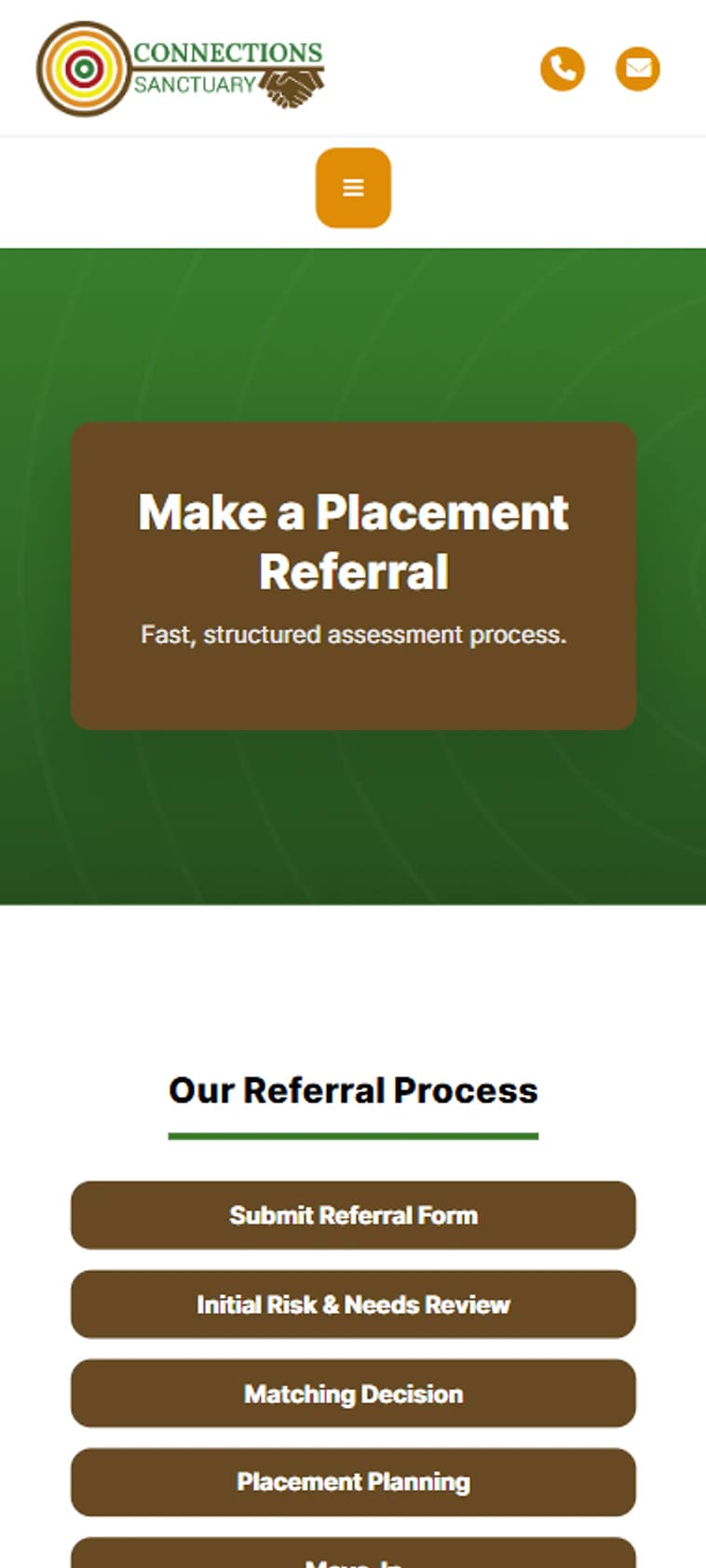 Connections Sanctuary mobile referral and placement pathway
